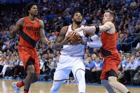 okc thunder vs portland trail blazers match player stats